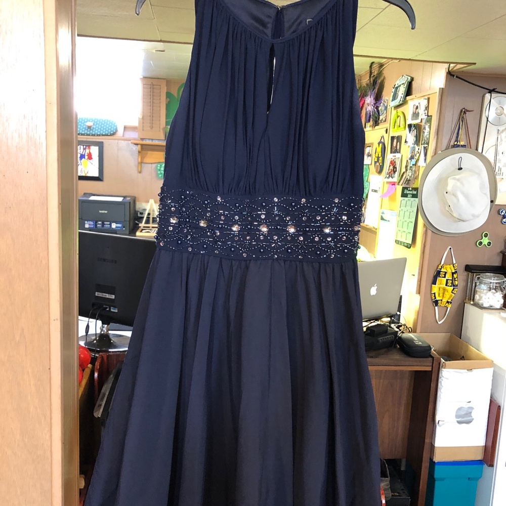 Navy blue knee length dress!